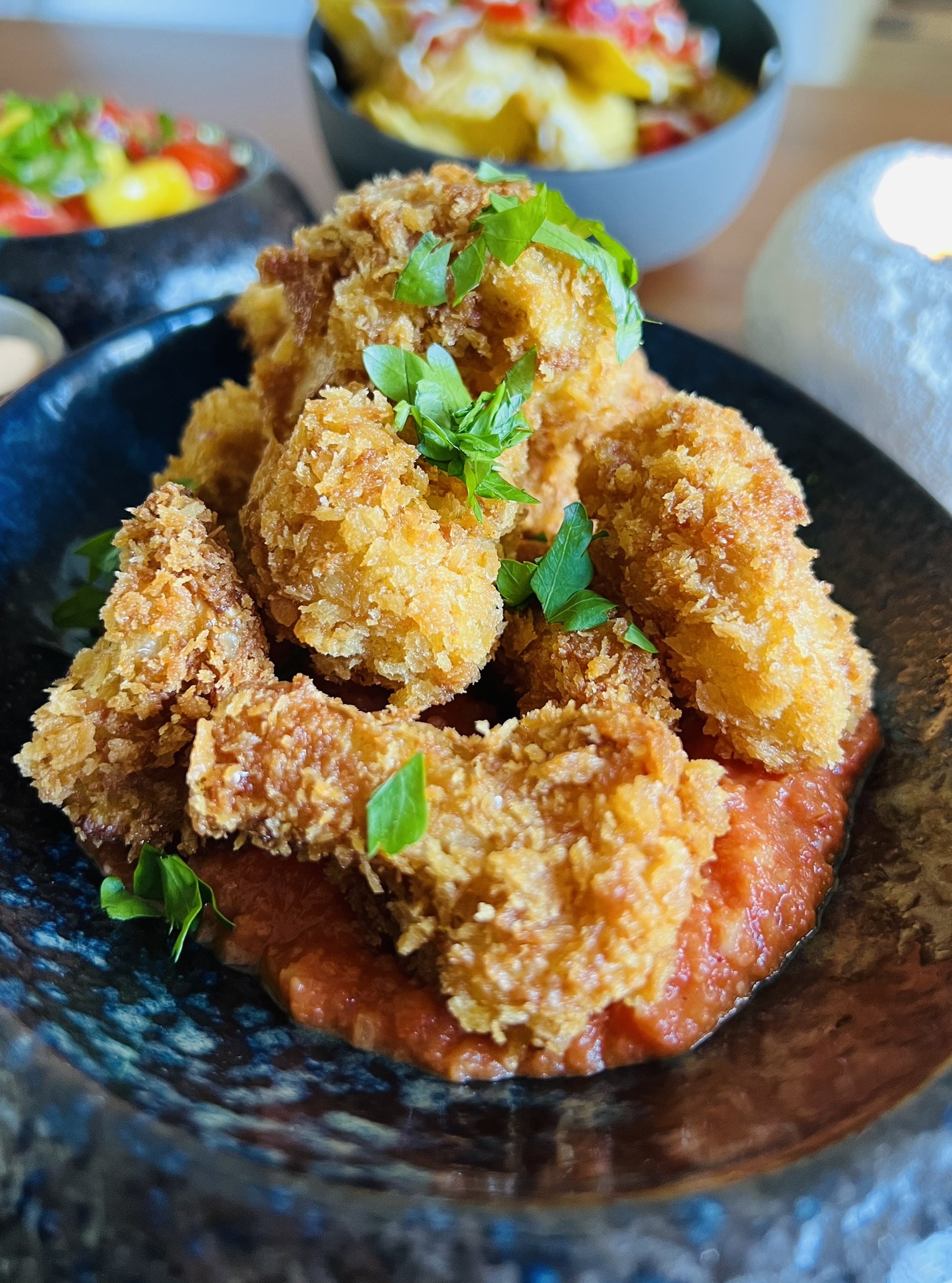 Cauliwings with white Chocolate and Chipotle Mole