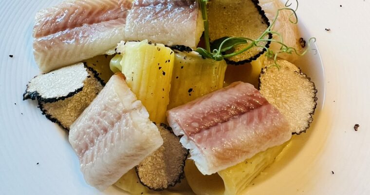 Rigatoni ‘carbonara style’ with smoked eel and truffle