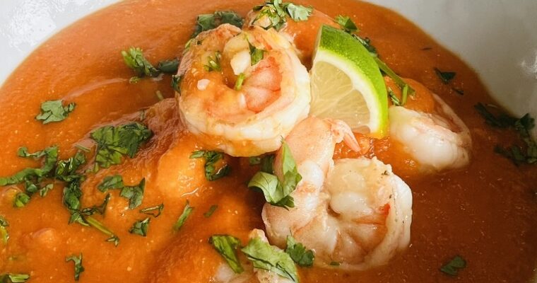 Red lentil soup with gamba’s