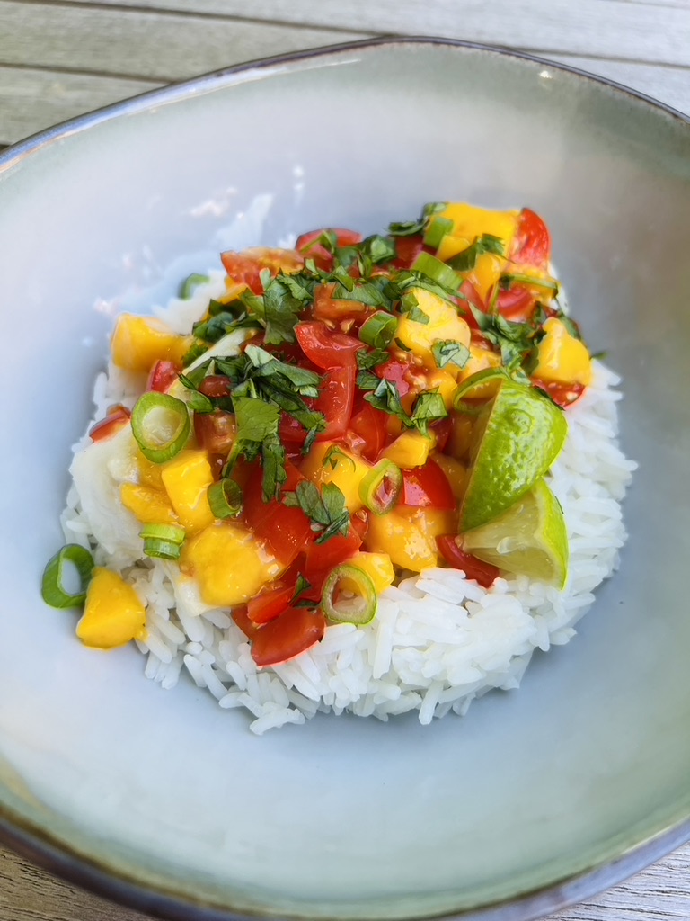 Codfish with mango salsa