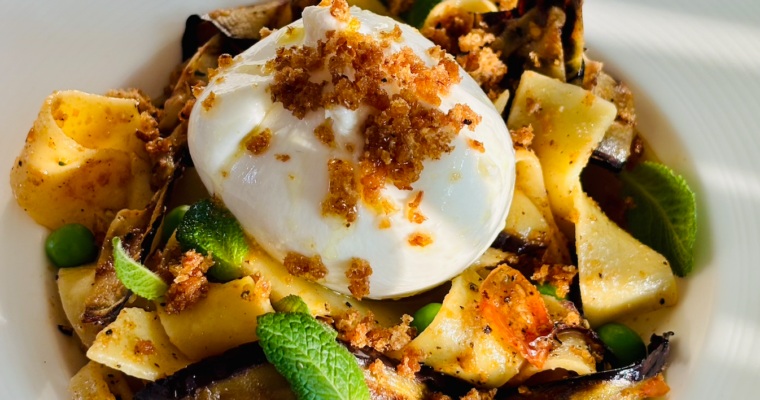 Pappardelle & aubergine pesto