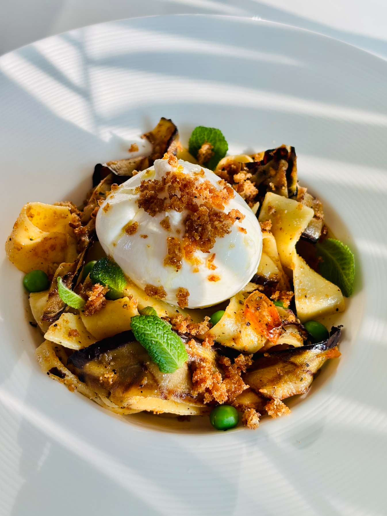 Pappardelle & aubergine pesto