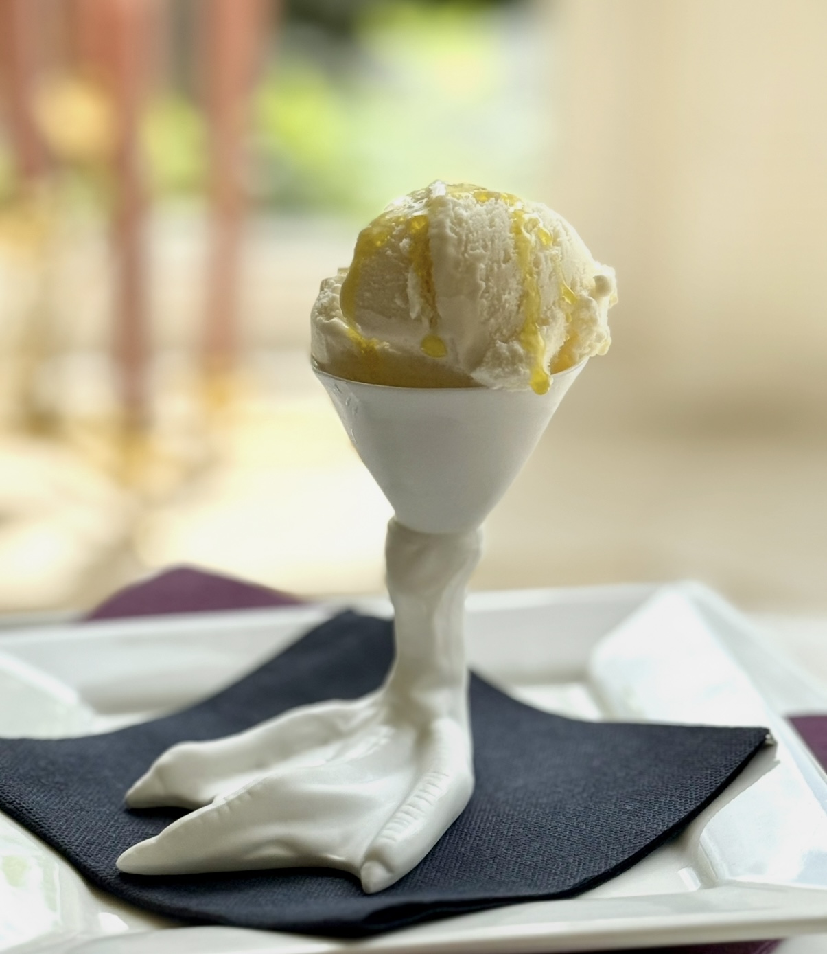 Vanilla ice cream with olive oil & salt flakes