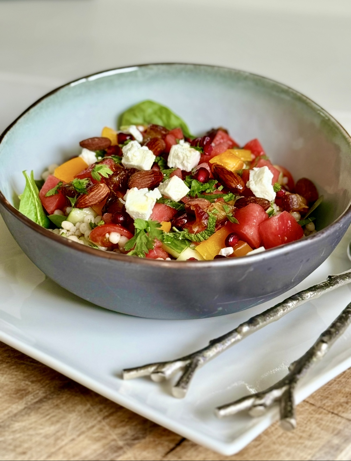 Pearl couscous summer salad