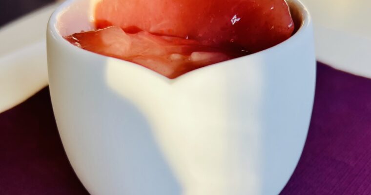 Port-Poached Pears with Chai & Citrus